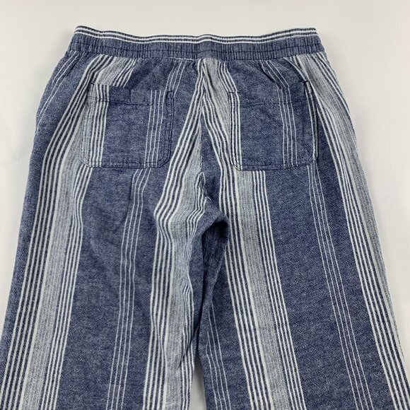 TALL Old Navy Blue Striped Linen Blend Wide Leg Lounge Pant ST - Picture 6 of 7